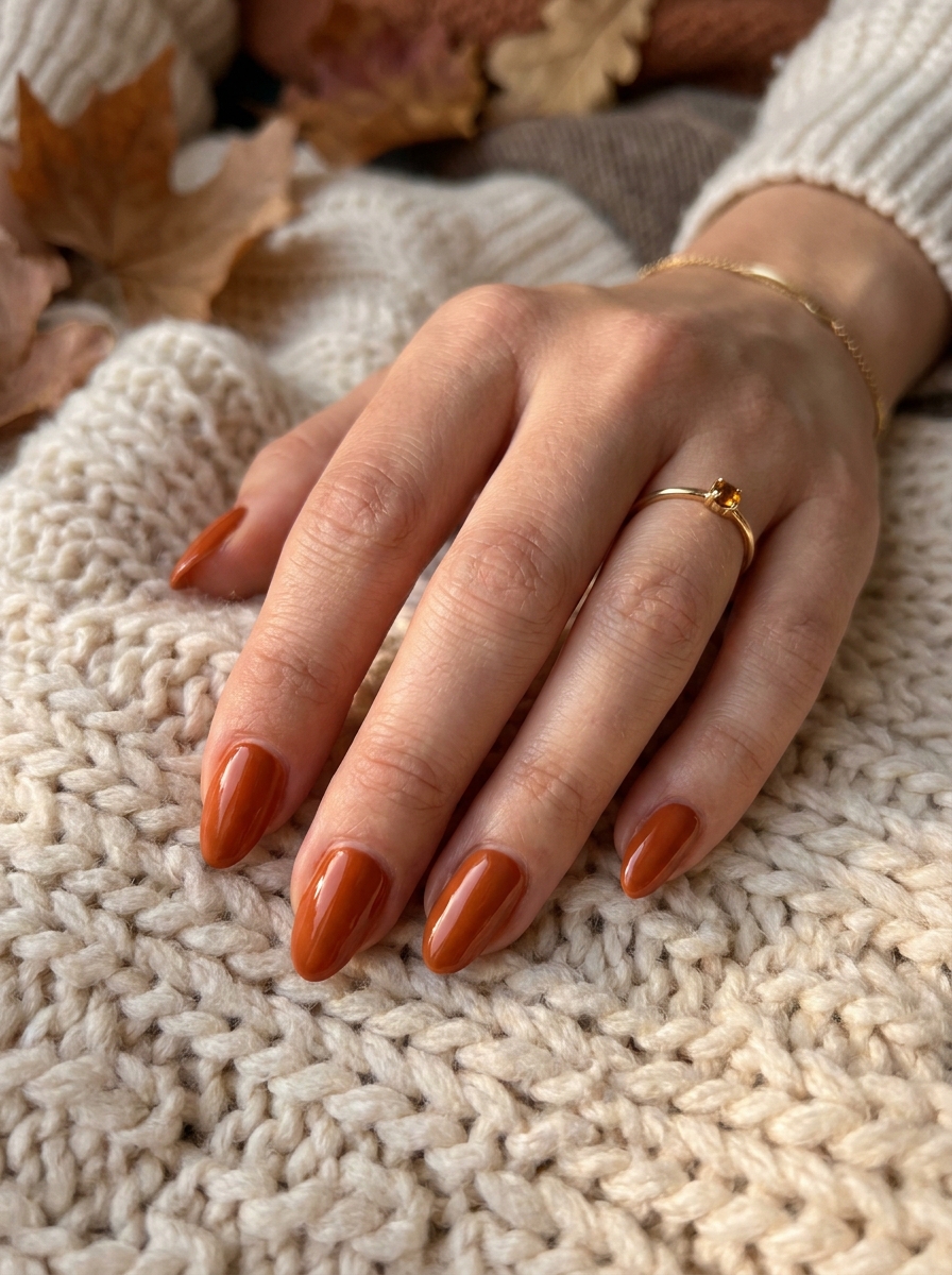 Burnt Orange Autumn Nails als Herbst Nägel Inspiration 2026